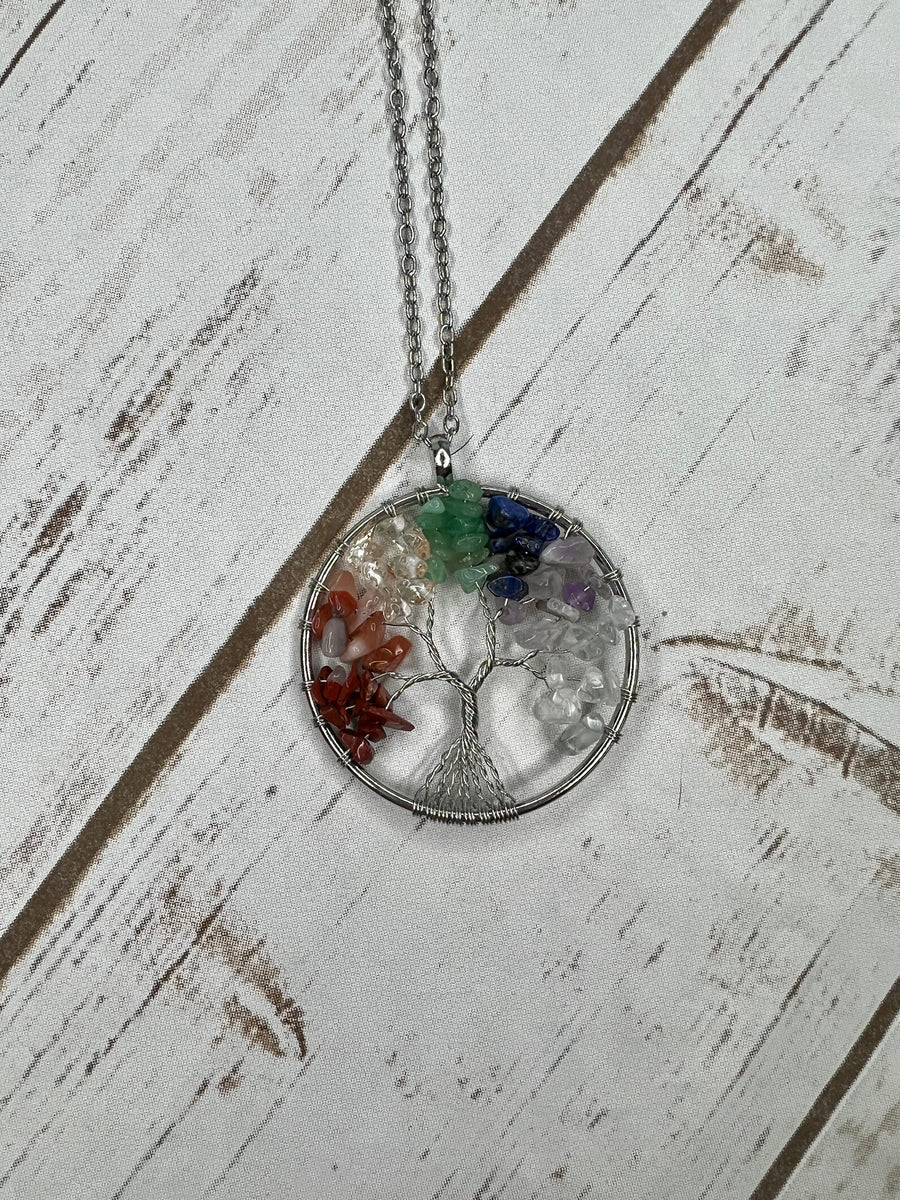 Chakra tree of hot sale life necklace