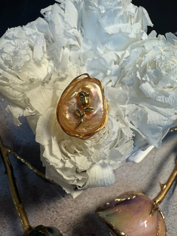 Rose and Pearl Ring