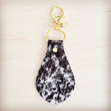 Leather Keychain-Brindle Cowhide 702m