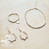 Freshwater Pearl Bracelet with Matte Gold Coin 804m