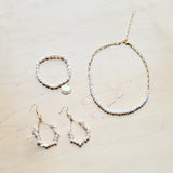 Wire Wrapped Freshwater Pearl Beaded Hoop Earrings 218y