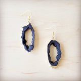Elegant Crystalized Geode Dangle Earrings 219cz