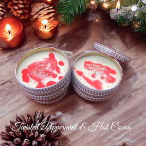 Twisted Peppermint Hot Cocoa Candles and Melts