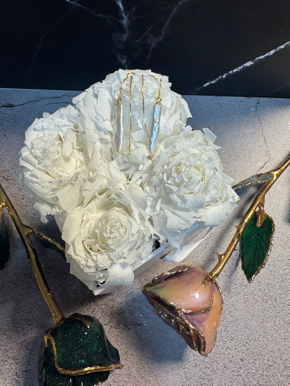 Pre Made Stick Pearl Threader Earrings