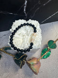 Skull Pearl and Black Agate Bracelet