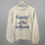 Happiest At The Ballpark Navy Script