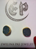 Freeform Druzy Stud Earrings (Natural Druzy)