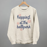 Happiest At The Ballpark Navy Script