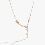 Champagne Pearl & Crystal Pendant Necklace