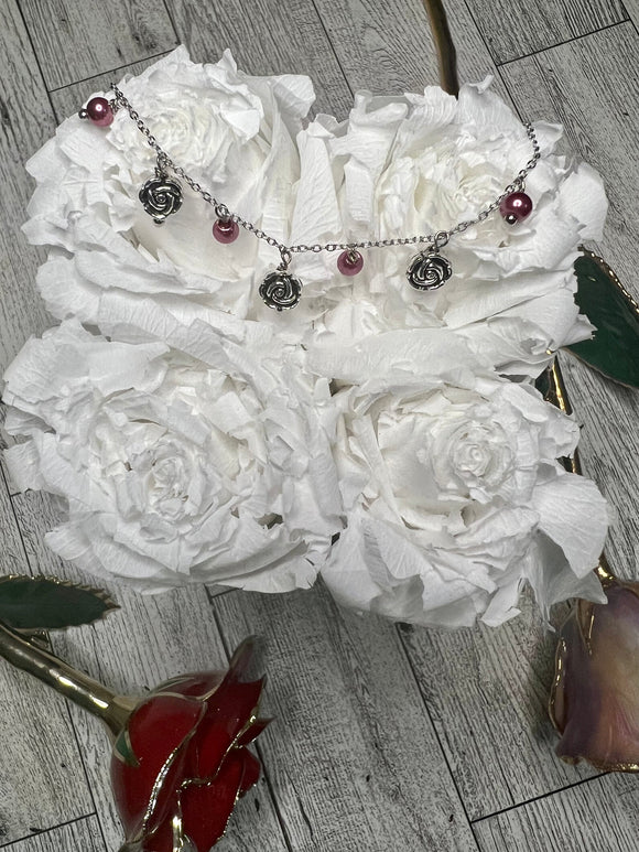 Rose and Pearl Necklace