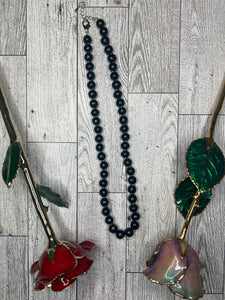 Dark peacock pearl necklace