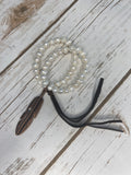 Pearl and Feather Bracelet