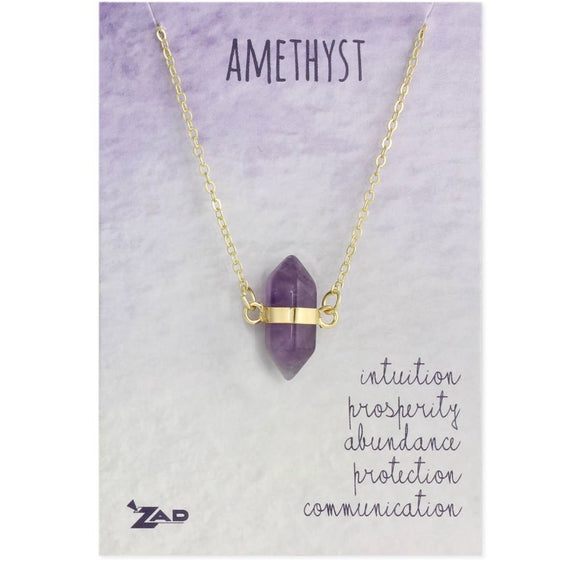 Healing Crystal Amethyst Stone Necklace