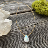 Rainbow Moonstone Faceted Teardrop Necklace