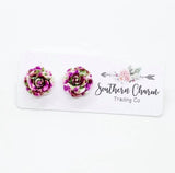Colored Rose Earrings