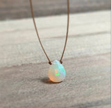 Ethiopian Opal Teardrop Necklace