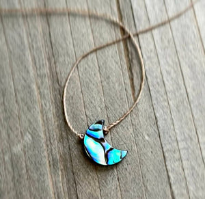 Abalone Crescent Moon Necklace