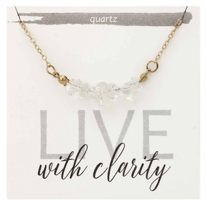 Live with Clarity Clear Quartz Stone Chip Necklace