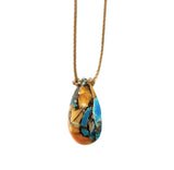 Copper Oyster Turquoise Teardrop Necklace