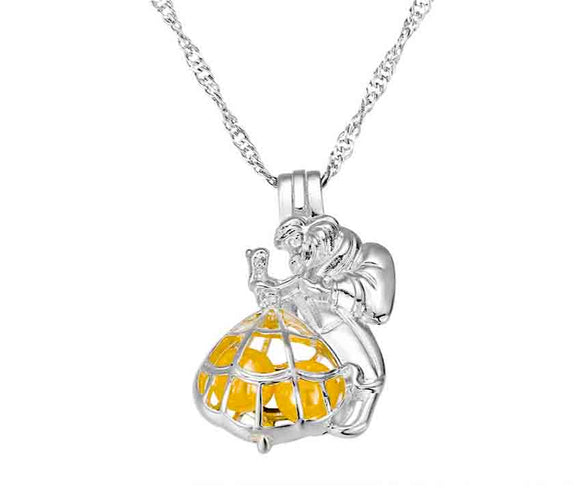 Silver Plated Beauty and the Beast Necklace