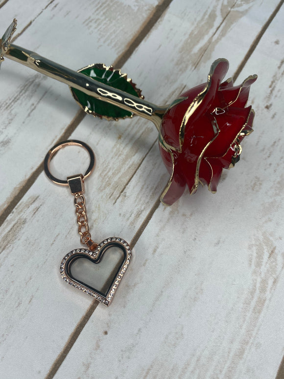 Rose Gold Heart Keychain