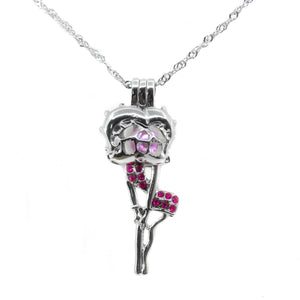 Silver Plated Betty Boop Necklace