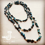 Natural Turquoise and Freshwater Pearl Triple Strand Necklace